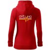 Cycling ekg - Mikina dámska trendy zipper s kapucňou - XS ( Červená )
