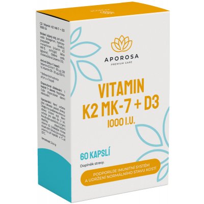 Aporosa Vitamin K2+D3 MK-7 60 kapsúl