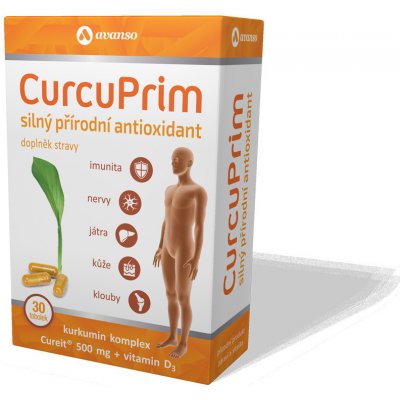 Avanso CurcuPrim Kurkumin, silný prírodný antioxidant s protizápalovými účinkami 30 kapsúl