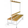 Lacneskrine #30 BENCH 1500 AH DOUBLE Obojstranná šatníková lavica s opierkou a vešiakmi s dĺžkou 1500 mm