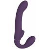 Vibračné vkladacie dildo Vive AI fialové, strapless strap-on dildo s tlakovým stimulátorom klitorisu 23,5 x 4,2 cm