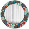 Okrúhle zrkadlo s potlačou Retro kvety vzor fi 50 cm