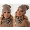 Fashionweek Moderni set čiapka a šál, pletený tunel ZIZI30 Farba: Mocca, Veľkosť: Universal
