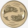 Rybárstvo : Emblém - Nálepka na trofej Ø 50 mm zlatá