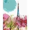 Zuty – Maľovanie Podľa Čísel – Abstraktná Eiffelova Veža A Stromy, 40 × 50 cm, Plátno 8596530083160