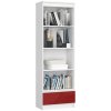 Regál R60 1SZ 4P CLP biely / červený lesk