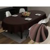 Biante Dekoračný oválny obrus Rongo RG-015 Tmavo hnedý 140x200 cm