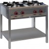 Plynový gastronomický sporák 4-hořákový, 900x700x850 mm s policí, 24 kW | EGAZ, TGP-4724.III