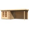 LANIT PLAST drevený domček KARIBU KERKO 3 + prístavok 280 cm vrátane zadnej steny (9187) natur LG2960 – cena za ks