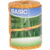 KERBL 44521 BASIC ohradníkové lanko 250m, 3 x 0,20mm Niro, žltá/oranžová