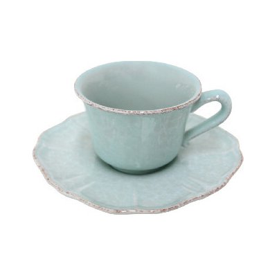 Šálka ??na čaj s tanierikom, 0,22L, IMPRESSIONS, modrá (tyrkysová)|Casafina