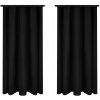 HOTOVÉ ZÁVESY NA PÁSKE 140x240 ČIERNE 2 KUSY ZÁVES NA ŽABKY TUNEL
