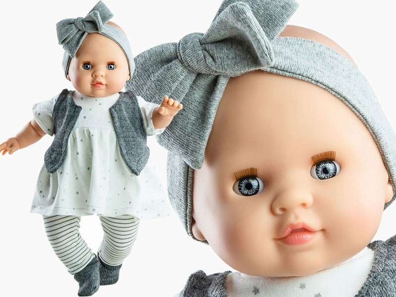 Paola Reina Realistické miminko holčička Agatha v bílých šatičkách