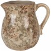 Clayre & Eef Béžový antik keramický džbán s kvetmi Margaus M - 16*13*16 cm - Clayre & Eef