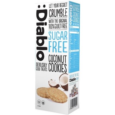 Diablo Cookies sušienky kokosové bez cukru (150g)