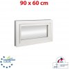 OKNA-HNED.SK Plastové okno | 90x60 cm (900x600 mm) | biele | sklopné | pivničné | TROJSKLO