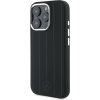 Zadný kryt Mercedes Liquid Silicon Stripes Pattern MagSafe pre Apple iPhone 16 Pro, čierna