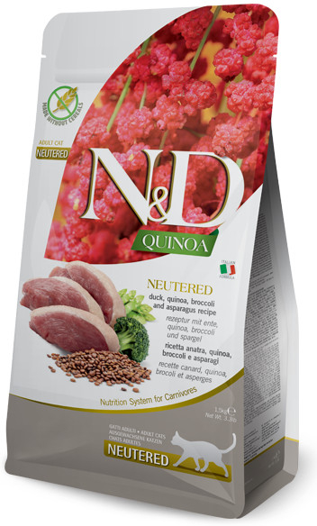 Farmina N&D Quinoa CAT Neutered Duck &Broccoli&Asparagus 1,5 kg