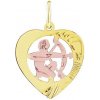 SILVEGO Zlatý prívesok znamenie zverokruhu Strelec srdce SILVEGOB10264GY12
