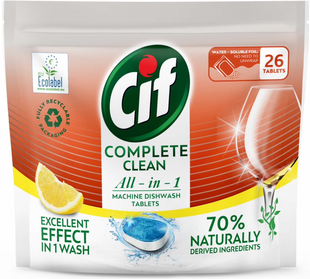 Cif All in 1 Lemon tablety do umývačky riadu 26 ks 455 g od 4,99 € -  Heureka.sk