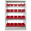 Majster Regál Nitová polica 5L 180X120X45 GALVA+Ergobox 4 červená, Red