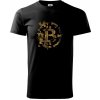 Logo bitcoin puzzle tričko čierna