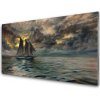 Obraz na akrylátovom skle More loďka krajina 100x50 cm