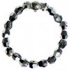 Glosery korálkový prsteň so Swarovski® krištáľmi, 3mm Korálka s logom: strieborná, Krištále Swarovski: zlaté, Veľkosť: 60 mm