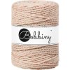 Bobbiny 3PLY Macramé Rope 5 mm 100 m Peach Shake Špagát