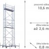 SCAFOM-RUX Pojazdné lešenie RUX MOBILO 800 - pracovná výška 10,6m Dĺžka: 260 cm