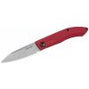 Zatvárací nôž Stella Real Steel® – Sivá čepeľ - Stone Wash, Červená