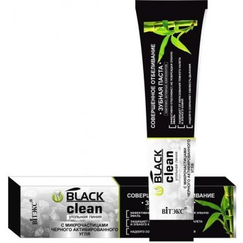 Vitex Black clean zubná pasta DOKONALÉ BIELENIE s mikročasticami aktívneho čierneho uhlia 85 g