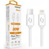Datový kabel ALIGATOR POWER 30W, USB-C/Lightning 3A, 0,5m bílý