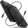 AXAGON HMC-U4, USB4 40Gbps dock, 3x USB-A, 2x USB-C, HDMI a DP 8K/30Hz, RJ-45, SD/mSD, audio, PD 100W, kábel USB-C 80cm