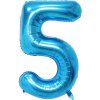 Fóliový balón číslo päť modrý 102cm - Cakesicq - Cakesicq