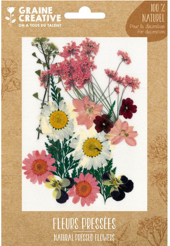 Sušené lisované kvety a listy - ružová záhrada