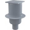 Alca Alcadrain APV6111 - Podlahová vpusť 105×105/50 mm priama, mriežka sivá, vodný zápachový uzáver