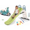 Set šmykľavka s dvojitou vlnou a modré odrážadlo Toboggan Life Smoby dĺžka šmyku 200 cm s vodotryskom a vozík dielňa s rybárskou udicou