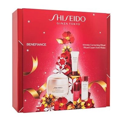 Shiseido Benefiance Wrinkle Correcting Ritual dárková sada: denní pleťový krém Benefiance 50 ml + pleťová čisticí pěna Clarifying Cleansing Foam 15 ml + pleťové tonikum Treatment Softener 30 ml + pleť