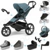 Set 10v1 Thule Urban Glide 3 Mid blue s magnetickou sponou + madlo + vanička Black + pláštenky a moskytiéry Thule + Autosedačka Thule Maple Mid blue s ISOFIX základňou Thule Alfi a adaptéry