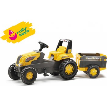 Rolly Toys šliapací traktor Rolly Junior s Farm vlečkou žltý