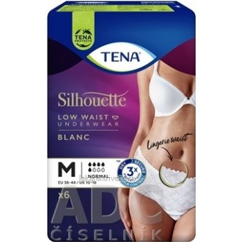 TENA Silhouette Normal Low Waist Blanc M 6 ks