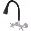 MORAVA RETRO - Umývadlová/drezová batéria s flexibilným ramienkom, Chróm/Čierna MK302.5/13, RAV Slezák Farba: chróm/čierna, Rozmer: 150 mm