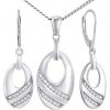 Silvego Strieborná súprava šperkov so zirkónmi - náušnice a prívesok QRS64E