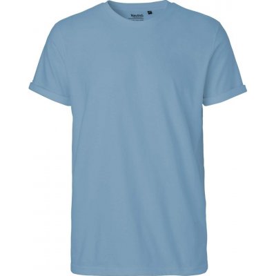 Neutral pánske tričko s ohrnutými rukávmi Dusty indigo