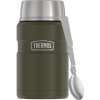 Thermos Style Termoska na jedlo so skladacou lyžicou a šálkou, vojenská zelená, 0,71 l