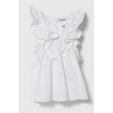 Dievčenské bavlnené šaty Pinko Up biela mini áčkový strih