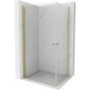 Mexen Pretoria Duo, sprchovací kút s 2-krídlovými dverami 90 (dvere) x 80 (dvere) cm, 6mm číre sklo, zlatý profil, 852-090-080-50-00-02