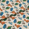 Plátno P0861 svetlo béžové, dinosaury, š.140