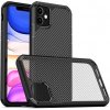 Ipaky nárazuvzdorný polopriehľadný kryt so vzorom karbónových vlákien pre iPhone 11 - čierny - možnosť vrátiť tovar ZADARMO do 30tich dní